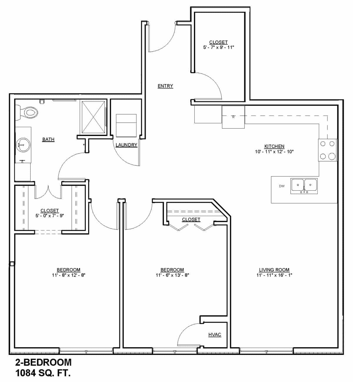 2 Bedroom 1084 Sq. Ft. Mill City Senior Living